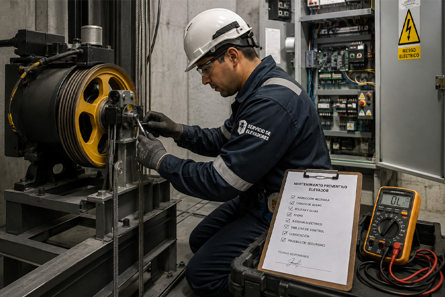 Técnico de Tecnocon en revisión de rutina